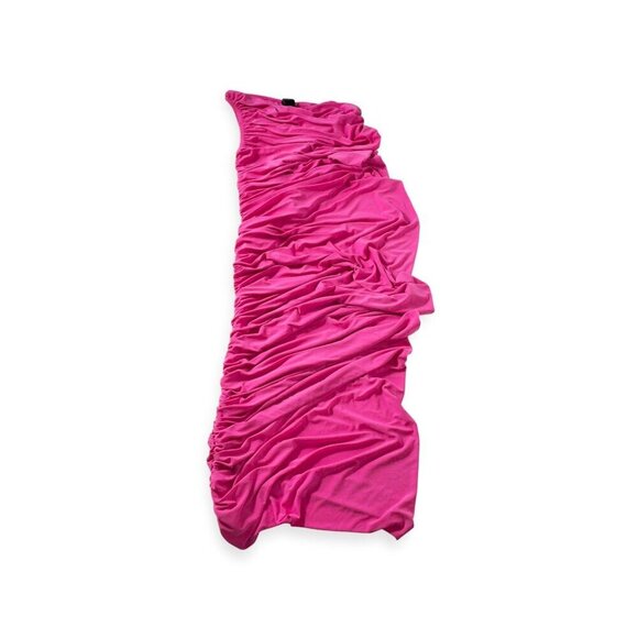 Norma Kamali - Diana Dress Orchid Pink One Shoulder Ruched Formal SZ XS - Picture 4 of 12